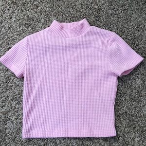 Forever 21 Pink Short Sleeve Crop Top
